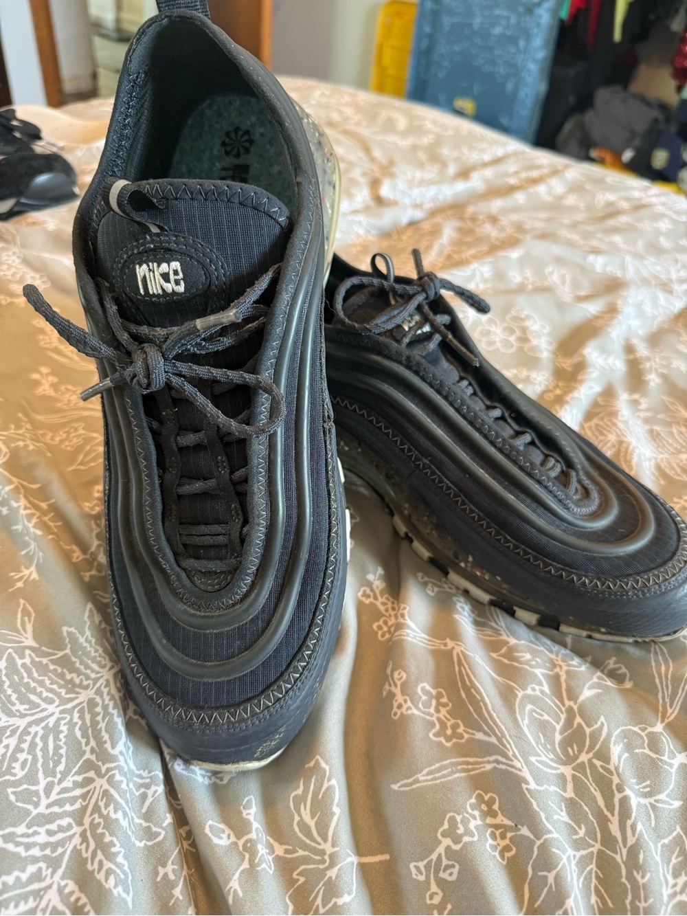 Nike Men’s Black Layered-Texture Air Cushion Sneakers